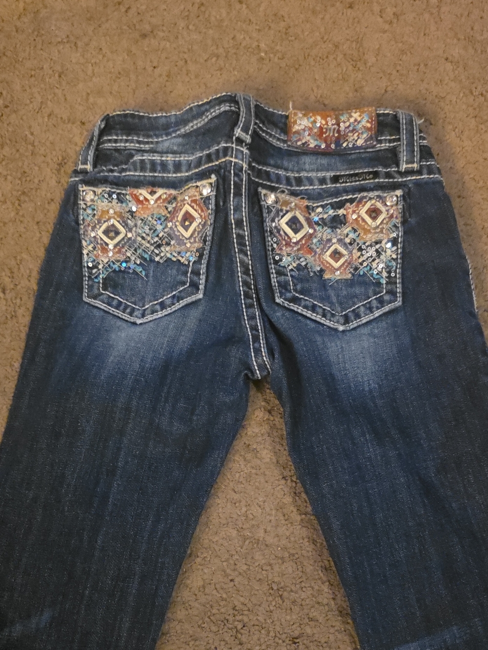 Miss Me Dark Blue Jeans with Embellished Back Pockets
